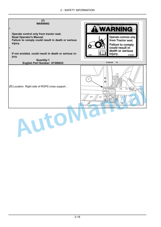 New Holland 45, 55 Workmaster Compact Tractor Operation and Maintenance Manual 47538436 2 New Holland 45, 55 Workmaster Compact Tractor Operation and Maintenance Manual 47538436-2