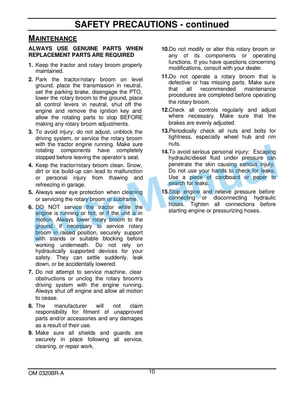 New Holland 47CO 47in Rotary Broom Operation and Maintenance Manual 87300085 3 New Holland 47CO 47in Rotary Broom Operation and Maintenance Manual 87300085-3