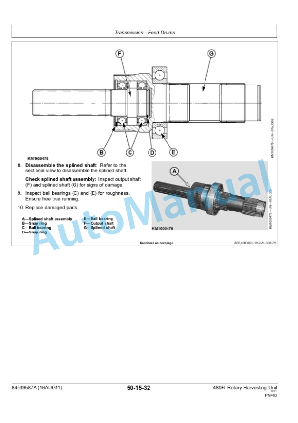 New Holland 480FI Rotary Harvester Repair Manual 84539587A 3 New Holland 480FI Rotary Harvester Repair Manual 84539587A-3