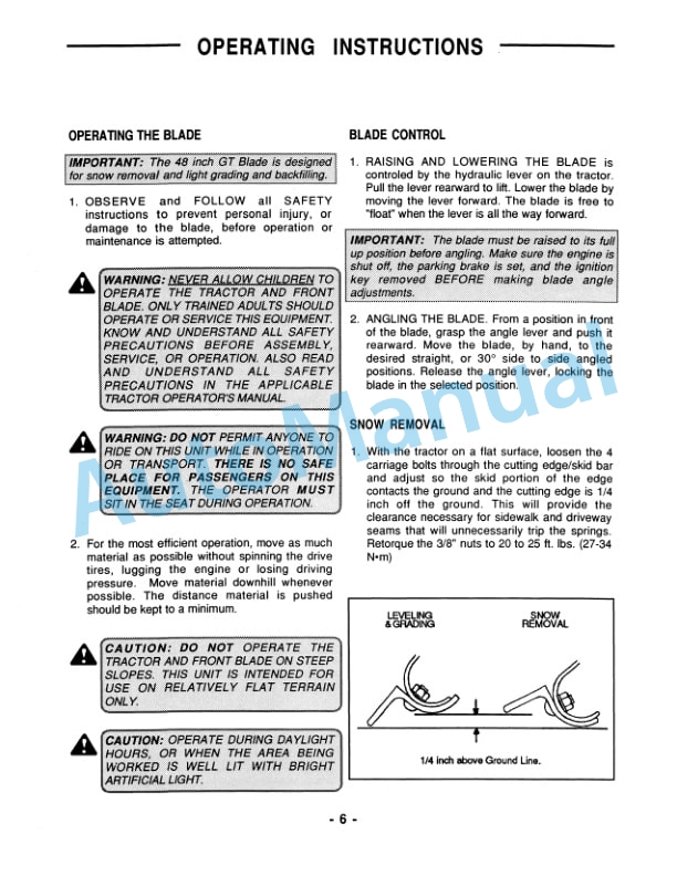 New Holland 48in Front Blade GT65, GT75, GT85, GT95 Tractor Operation and Maintenance Manual 42680150 3 New Holland 48in Front Blade GT65, GT75, GT85, GT95 Tractor Operation and Maintenance Manual 42680150-3