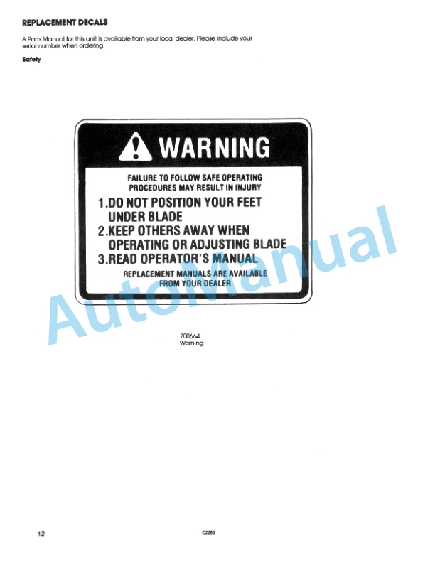 New Holland 48in Spring Trip Front Blade Operation and Maintenance Manual 42644812 5 New Holland 48in Spring Trip Front Blade Operation and Maintenance Manual 42644812-5