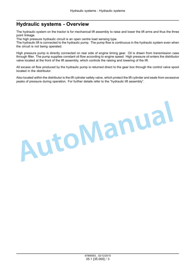 New Holland 50, 60, 70 Workmaster Tier 4B Final Tractor Service Manual 47951332 3 New Holland 50, 60, 70 Workmaster Tier 4B Final Tractor Service Manual 47951332 - Image 3