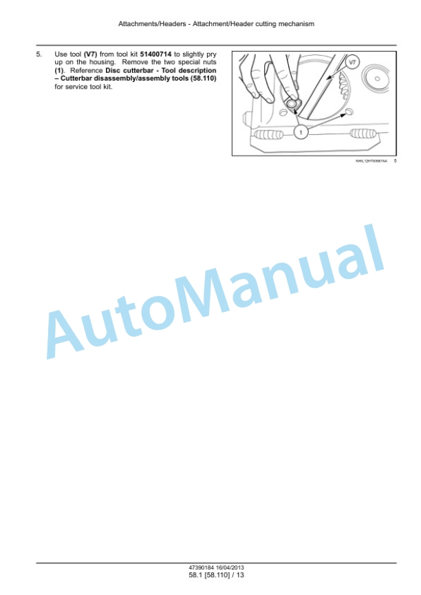 New Holland 512, 530 Megacutter Tractor Mounted Disc Mower-Conditioner Service Manual 47390184 5 New Holland 512, 530 Megacutter Tractor Mounted Disc Mower-Conditioner Service Manual 47390184-5