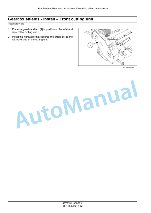 New Holland 512, 530 Megacutter Tractor Mounted Disc Mower-Conditioner Service Manual 47937741 5 New Holland 512, 530 Megacutter Tractor Mounted Disc Mower-Conditioner Service Manual 47937741-5