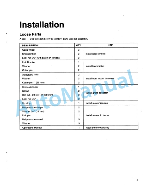 New Holland 52 Side Discharge Mower Operation and Maintenance Manual 86602565 2 New Holland 52 Side Discharge Mower Operation and Maintenance Manual 86602565-2