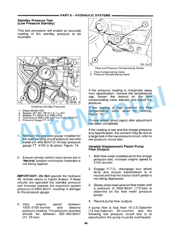 New Holland 5640, 6640, 7740, 7840, 8240, 8340 Hydraulic System Repair Manual 40564008 2 New Holland 5640, 6640, 7740, 7840, 8240, 8340 Hydraulic System Repair Manual 40564008 - Image 2