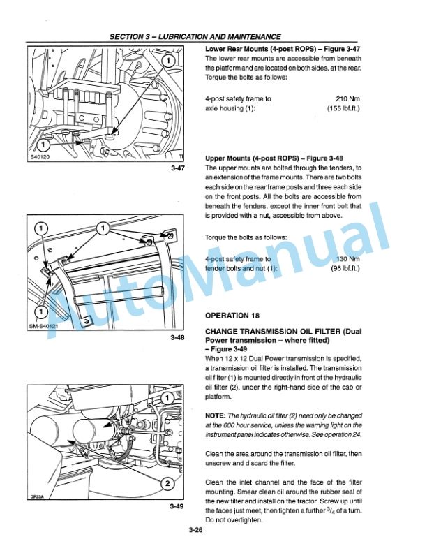 New Holland 5640, 6640, 7740, 7840, 8240, 8340 SL and SLE Range Tractor Operation and Maintenance Manual 42564061 5 New Holland 5640, 6640, 7740, 7840, 8240, 8340 SL and SLE Range Tractor Operation and Maintenance Manual 42564061-5