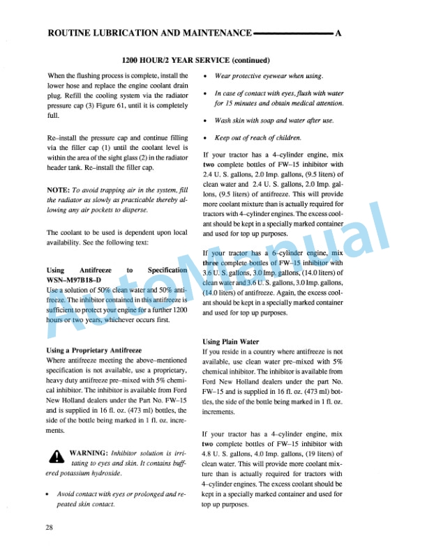 New Holland 5640, 6640, 7740, 7840, 8240, 8340 SL and SLE Range Tractor With or Less Cab Operation and Maintenance Manual 42564070 4 New Holland 5640, 6640, 7740, 7840, 8240, 8340 SL and SLE Range Tractor With or Less Cab Operation and Maintenance Manual 42564070-4