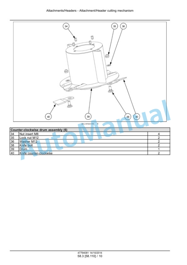 New Holland 600FDR Header Service Manual 47794081 4 New Holland 600FDR Header Service Manual 47794081-4