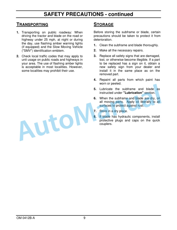 New Holland 60CBH 60in Front Dozer Blade Operation and Maintenance Manual 47391787 3 New Holland 60CBH 60in Front Dozer Blade Operation and Maintenance Manual 47391787-3