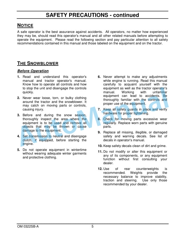 New Holland 62CSH 62in, 72CSH 72in Two Stage Snowblower Operation and Maintenance Manual 87300098 2 New Holland 62CSH 62in, 72CSH 72in Two Stage Snowblower Operation and Maintenance Manual 87300098-2