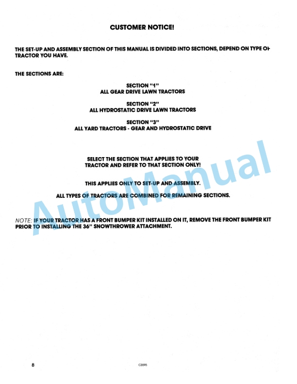 New Holland 63711, 9607449 36in Snowthrower Attachment Operation and Maintenance Manual 42643612 2 New Holland 63711, 9607449 36in Snowthrower Attachment Operation and Maintenance Manual 42643612-2