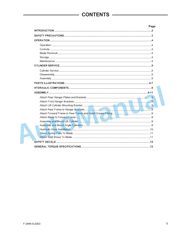 New Holland 702D Series Front Blade Operation and Maintenance Manual 87300372 2 New Holland 702D Series Front Blade Operation and Maintenance Manual 87300372-2
