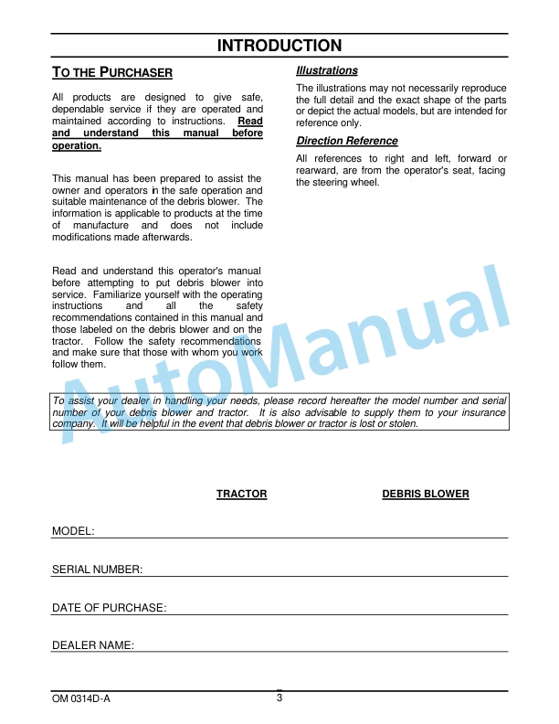 New Holland 708D Debris Blower For MC Mower Operation and Maintenance Manual 87024193 2 New Holland 708D Debris Blower For MC Mower Operation and Maintenance Manual 87024193-2