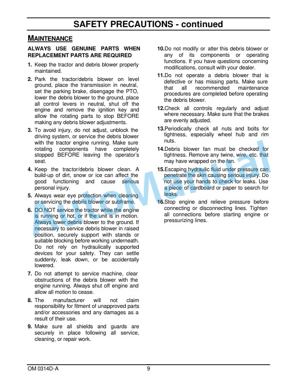 New Holland 708D Debris Blower For MC Mower Operation and Maintenance Manual 87024193 3 New Holland 708D Debris Blower For MC Mower Operation and Maintenance Manual 87024193-3