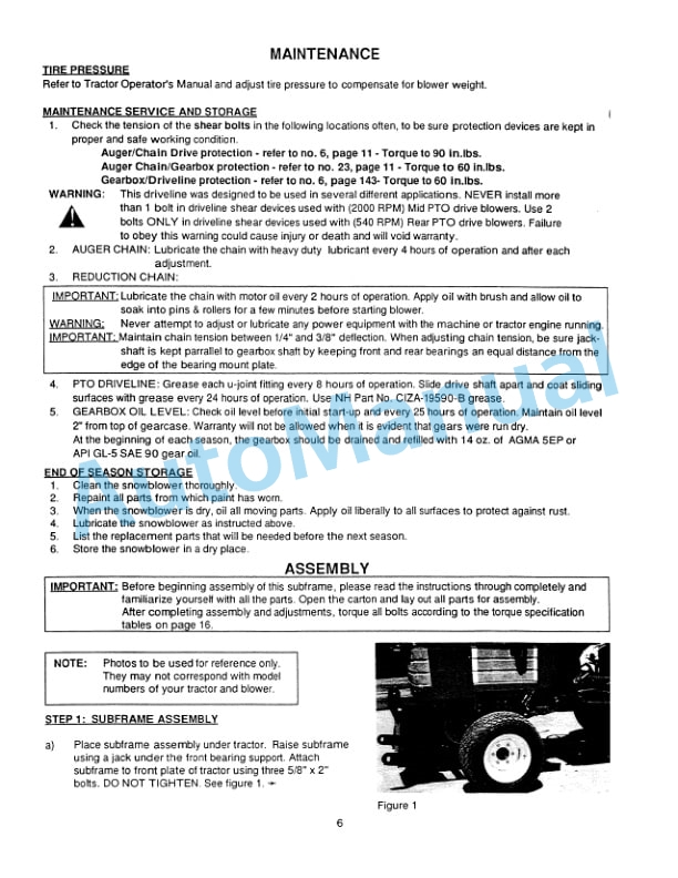 New Holland 716B Series 48in Front Mount Snowblower Attachment Operation and Maintenance Manual 42871650 3 New Holland 716B Series 48in Front Mount Snowblower Attachment Operation and Maintenance Manual 42871650-3
