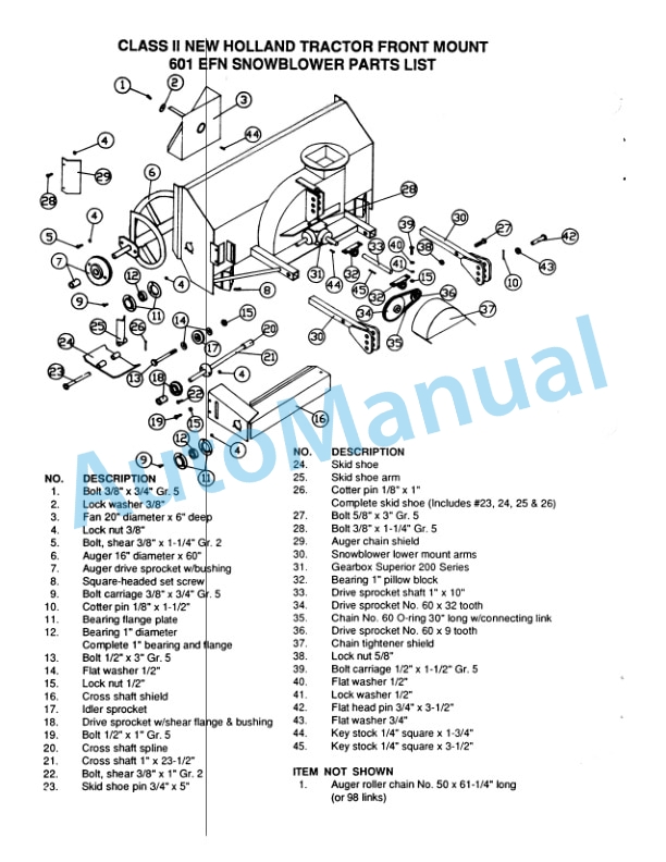 New Holland 716B Series 60in Front Mount Snowblower Attachment Operation and Maintenance Manual 42871670 4 New Holland 716B Series 60in Front Mount Snowblower Attachment Operation and Maintenance Manual 42871670 - Image 4