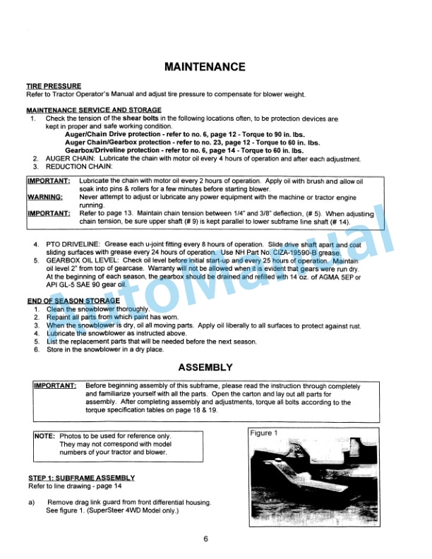 New Holland 716B Series 60in Front Mount Snowblower Attachment Operation and Maintenance Manual 42871730 3 New Holland 716B Series 60in Front Mount Snowblower Attachment Operation and Maintenance Manual 42871730-3