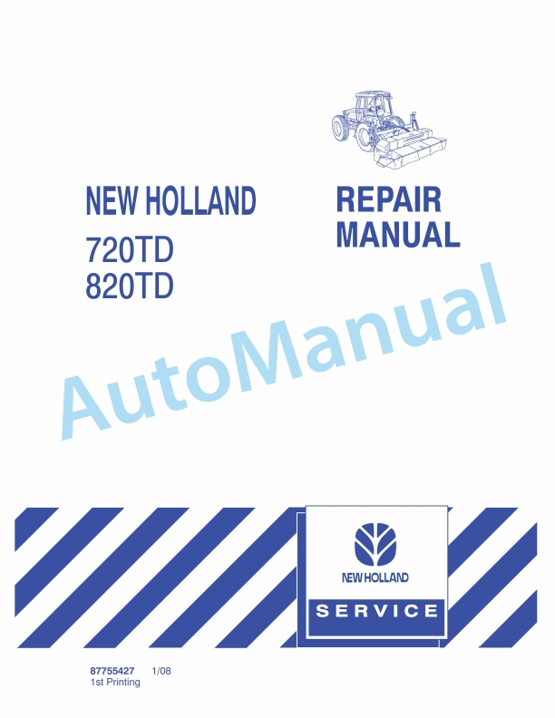 New Holland 720TD, 820TD Discbine Disc Header Repair Manual 87755427 1 New Holland 720TD, 820TD Discbine Disc Header Repair Manual 87755427