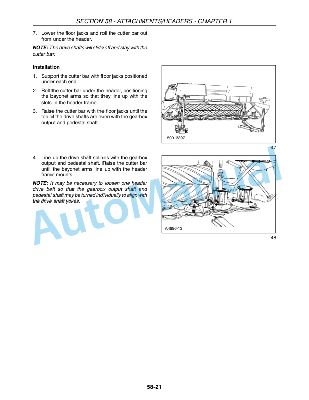 New Holland 720TD, 820TD Discbine Disc Header Repair Manual 87755427 4 New Holland 720TD, 820TD Discbine Disc Header Repair Manual 87755427-4