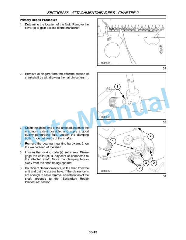 New Holland 72C, 74C Header Repair Manual 87017392 4 New Holland 72C, 74C Header Repair Manual 87017392-4