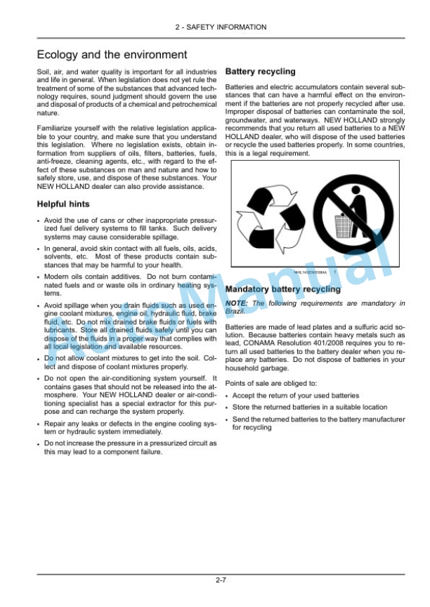 New Holland 72CBH, 84CBH Attachment Operation and Maintenance Manual 48082148 3 New Holland 72CBH, 84CBH Attachment Operation and Maintenance Manual 48082148-3