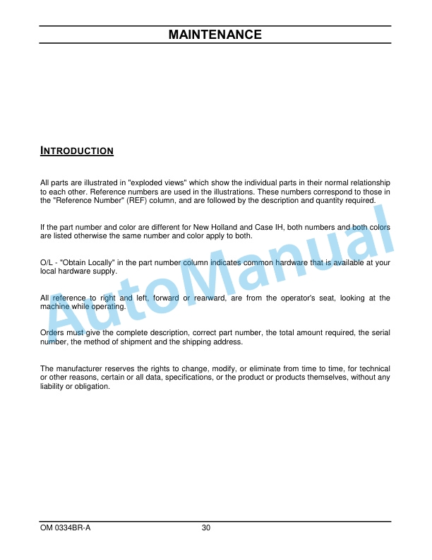 New Holland 72CO 72in Hydraulic Rotary Broom Operation and Maintenance Manual 87603058 5 New Holland 72CO 72in Hydraulic Rotary Broom Operation and Maintenance Manual 87603058-5