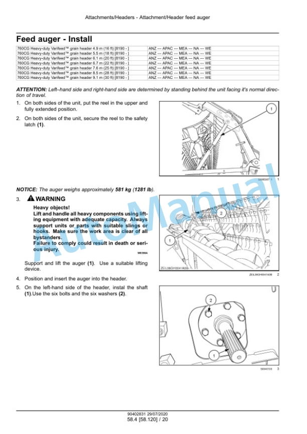New Holland 760CG Header Service Manual 90402831 5 New Holland 760CG Header Service Manual 90402831 - Image 5