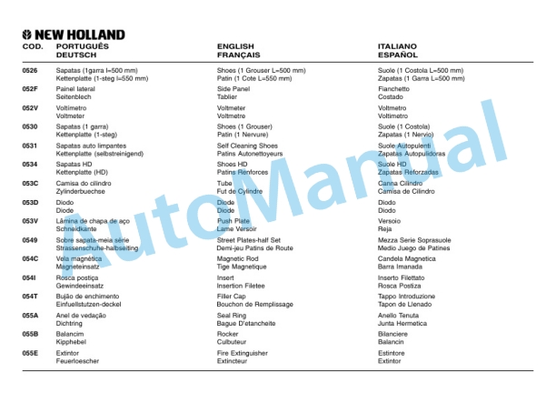 New Holland 7D Crawler Tractor Parts Catalogue 75314391 BR 5 New Holland 7D Crawler Tractor Parts Catalogue 75314391 BR-5