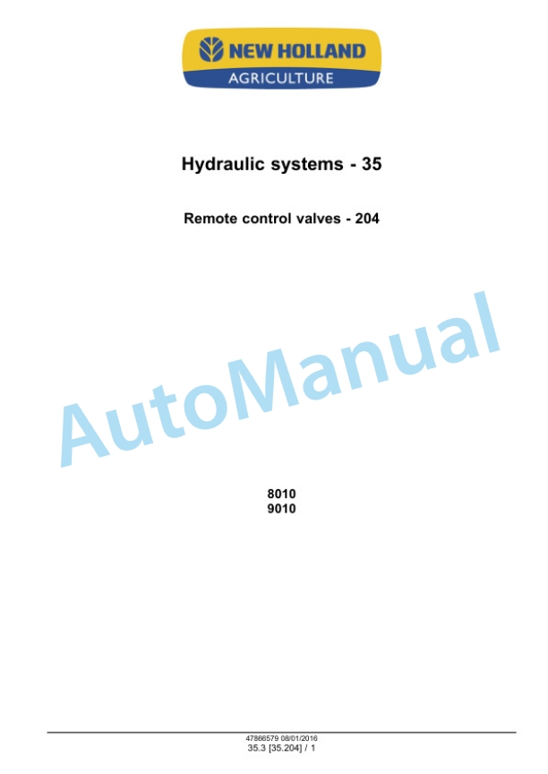 New Holland 8010, 9010 Tractor Service Manual 47866579 4 New Holland 8010, 9010 Tractor Service Manual 47866579 - Image 4
