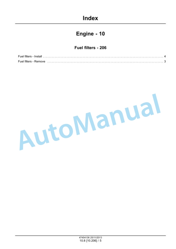 New Holland 8035.50.716 - 8045.25L.939T, S8000 Engine Service Manual 47454136-4