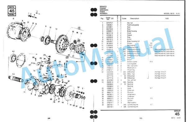 New Holland 8070, 8080 Combine Service Parts Catalogue 497108 3 New Holland 8070, 8080 Combine Service Parts Catalogue 497108-3