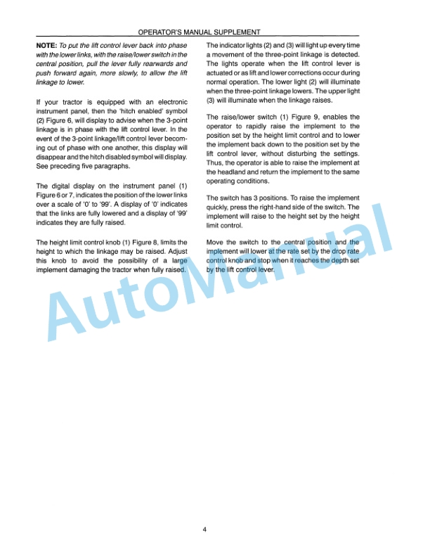 New Holland 8160, 8260, 8360, 8560 Operation and Maintenance Manual 86576994 2 New Holland 8160, 8260, 8360, 8560 Operation and Maintenance Manual 86576994-2