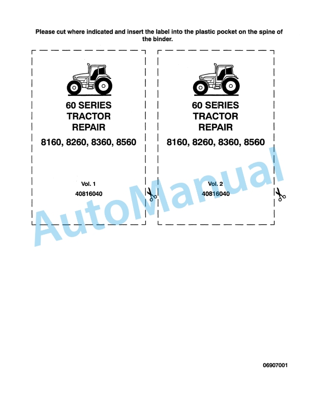 New Holland 8160, 8260, 8360, 8560 Tractor Repair Manual 40816040 1 New Holland 8160, 8260, 8360, 8560 Tractor Repair Manual 40816040