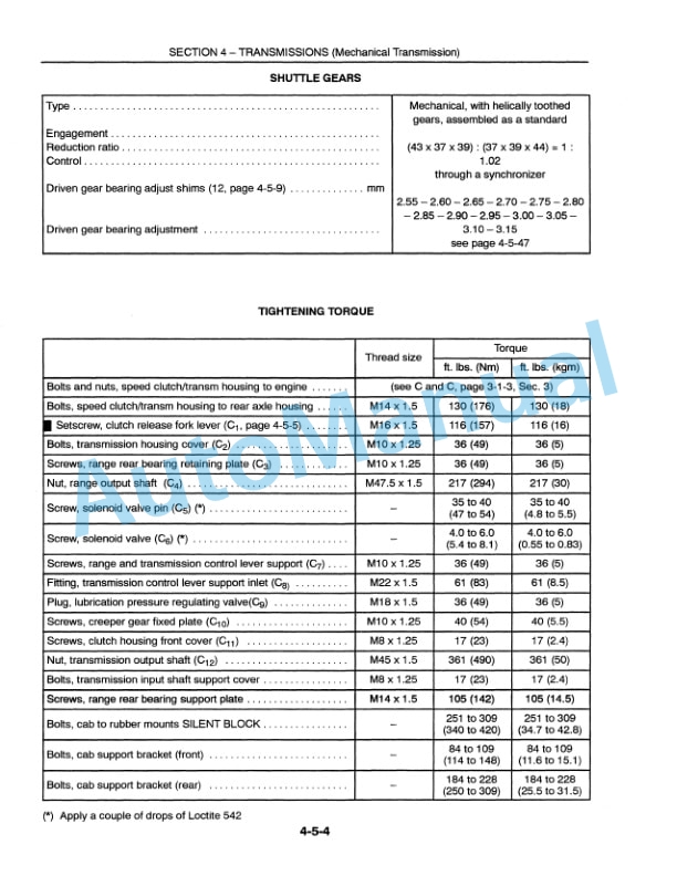 New Holland 8160, 8260, 8360, 8560 Transmission Repair Manual 40816004 5 New Holland 8160, 8260, 8360, 8560 Transmission Repair Manual 40816004-5