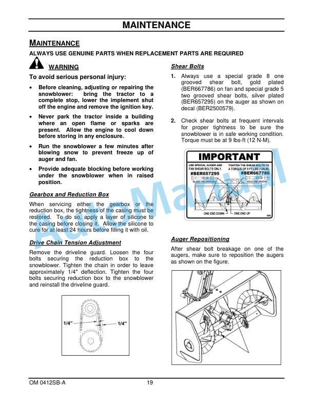 New Holland 836GS 60in Snowblower Operation and Maintenance Manual 47391778 4 New Holland 836GS 60in Snowblower Operation and Maintenance Manual 47391778-4