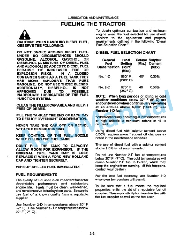 New Holland 8670, 8770, 8870, 8970 Tractor Operation and Maintenance Manual 42867043 4 New Holland 8670, 8770, 8870, 8970 Tractor Operation and Maintenance Manual 42867043-4