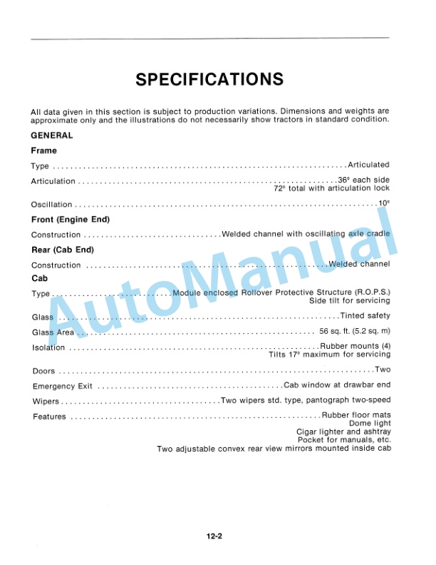 New Holland 9030 Specifications Repair Manual 40903012 2 New Holland 9030 Specifications Repair Manual 40903012-2