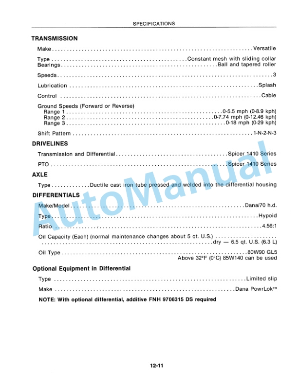 New Holland 9030 Specifications Repair Manual 40903012 4 New Holland 9030 Specifications Repair Manual 40903012-4