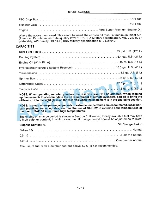 New Holland 9030 Specifications Repair Manual 40903012 5 New Holland 9030 Specifications Repair Manual 40903012-5
