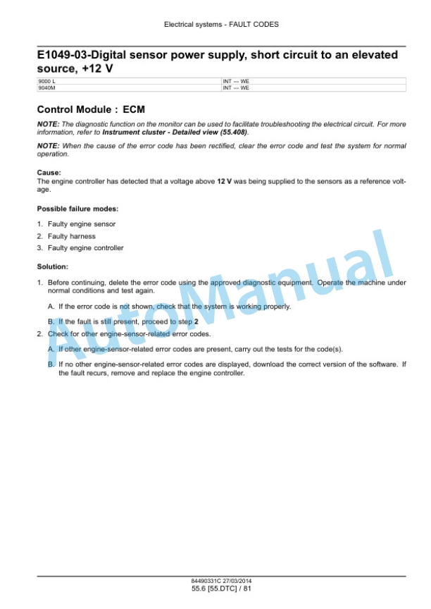 New Holland 9040L, 9040M, 9060L H, 9060L, 9080L H, 9080L, 9090L GE, 9090L H, 9090L Grape Harvester Service Manual 84490331C 4 New Holland 9040L, 9040M, 9060L H, 9060L, 9080L H, 9080L, 9090L GE, 9090L H, 9090L Grape Harvester Service Manual 84490331C - Image 4