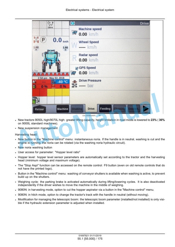 New Holland 9050L, 9070L, 9070M Grape Harvester Service Manual 51697921 2 New Holland 9050L, 9070L, 9070M Grape Harvester Service Manual 51697921 - Image 2