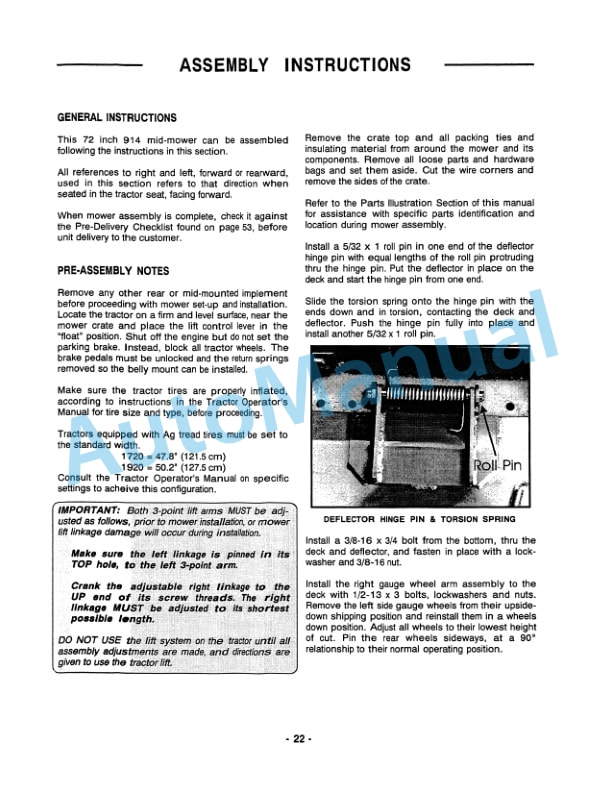 New Holland 914 Series Mid-Mount Direct Drive 72in Mower Operation and Maintenance Manual 42091417 3 New Holland 914 Series Mid-Mount Direct Drive 72in Mower Operation and Maintenance Manual 42091417-3