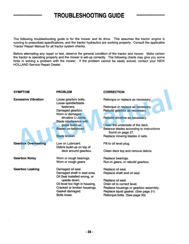 New Holland 914A Mid-Mount Side Discharge Direc Drive Mover Operation and Maintenance Manual 86563077 4 New Holland 914A Mid-Mount Side Discharge Direc Drive Mover Operation and Maintenance Manual 86563077 - Image 4