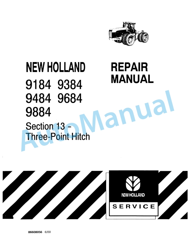 New Holland 9184, 9384, 9484, 9684, 9884 Repair Manual 86608056 1 New Holland 9184, 9384, 9484, 9684, 9884 Repair Manual 86608056