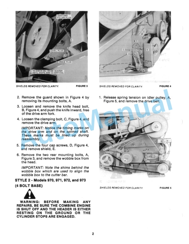 New Holland 960, 970, 971, 972, 973 Wobble Box Grain Head Service Manual 40482002 2 New Holland 960, 970, 971, 972, 973 Wobble Box Grain Head Service Manual 40482002-2