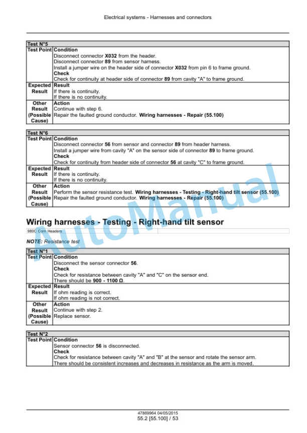New Holland 980CF, 980CR Corn Header Service Manual 47869964 3 New Holland 980CF, 980CR Corn Header Service Manual 47869964-3
