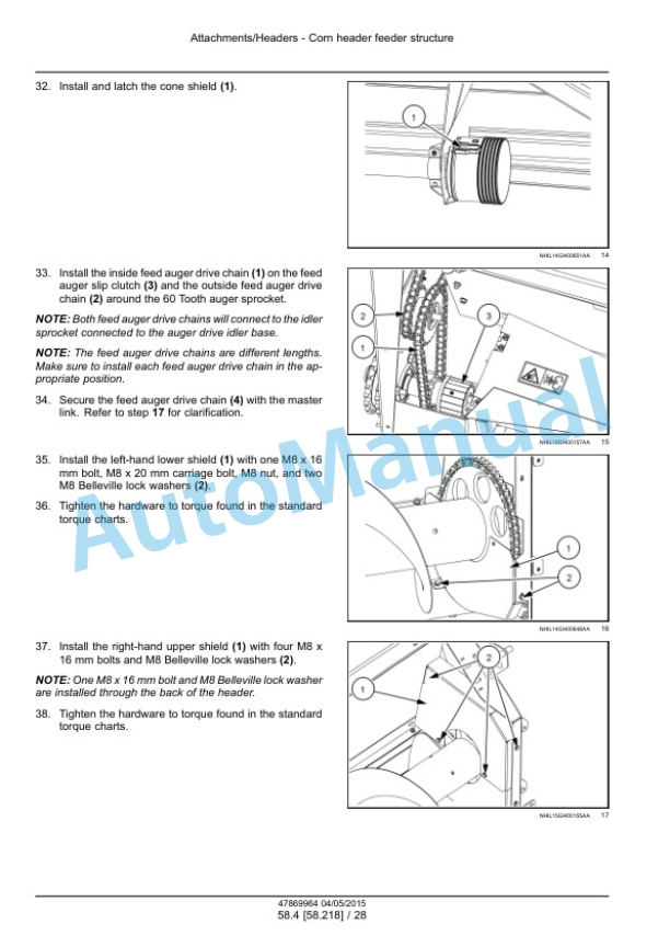 New Holland 980CF, 980CR Corn Header Service Manual 47869964 4 New Holland 980CF, 980CR Corn Header Service Manual 47869964-4