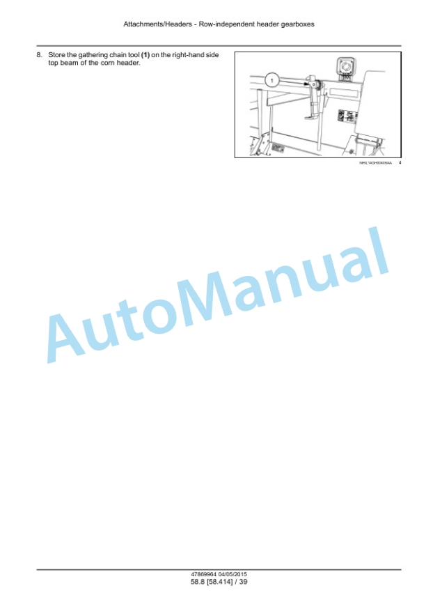 New Holland 980CF, 980CR Corn Header Service Manual 47869964 5 New Holland 980CF, 980CR Corn Header Service Manual 47869964-5