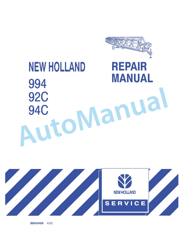 New Holland 994, 92C, 94C Repair Manual 86642406 1 New Holland 994, 92C, 94C Repair Manual 86642406